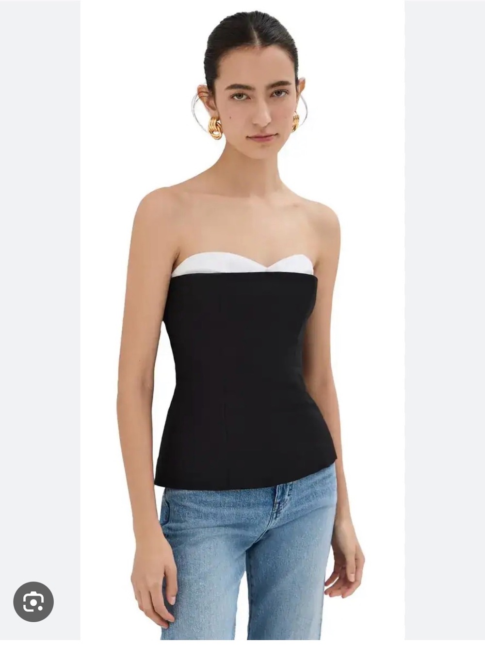 Reformation Ayda Strapless Black & White Top LNWT size 8